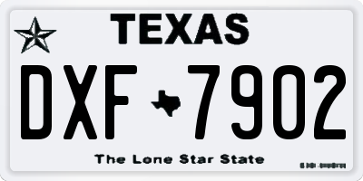 TX license plate DXF7902