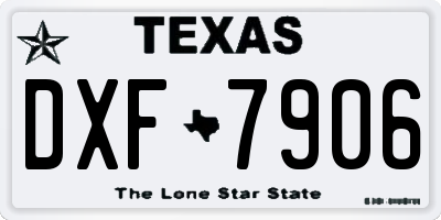 TX license plate DXF7906