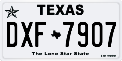 TX license plate DXF7907