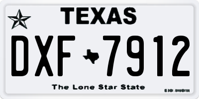 TX license plate DXF7912