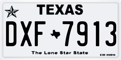 TX license plate DXF7913