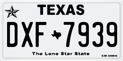 TX license plate DXF7939