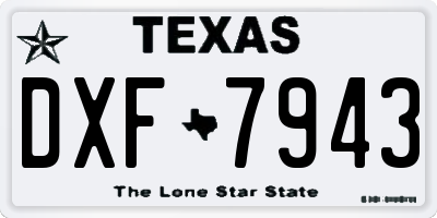 TX license plate DXF7943