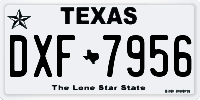 TX license plate DXF7956