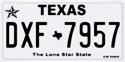 TX license plate DXF7957
