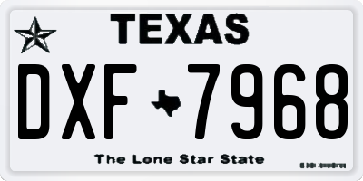TX license plate DXF7968
