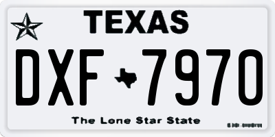 TX license plate DXF7970