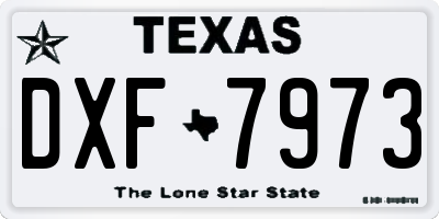 TX license plate DXF7973