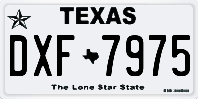 TX license plate DXF7975