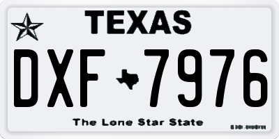 TX license plate DXF7976