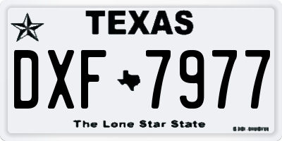 TX license plate DXF7977