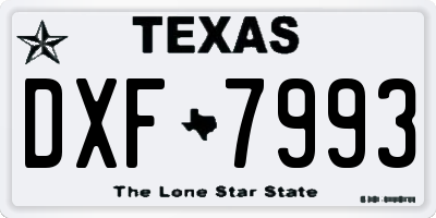 TX license plate DXF7993