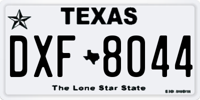 TX license plate DXF8044