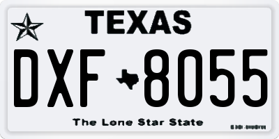 TX license plate DXF8055