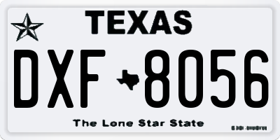 TX license plate DXF8056