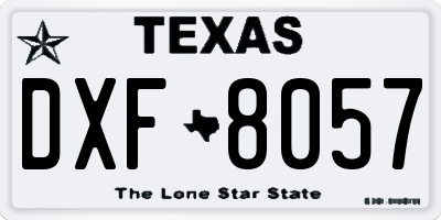 TX license plate DXF8057