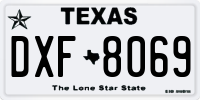 TX license plate DXF8069