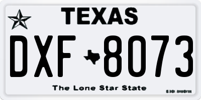 TX license plate DXF8073