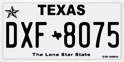 TX license plate DXF8075