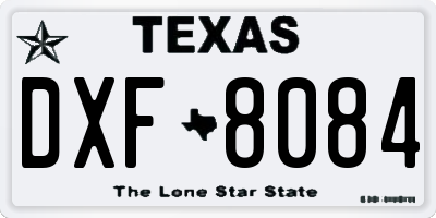 TX license plate DXF8084