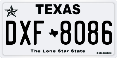 TX license plate DXF8086