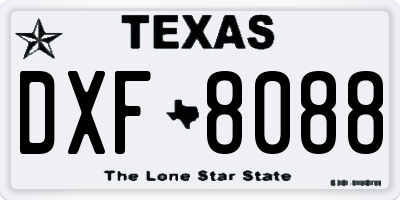 TX license plate DXF8088
