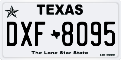 TX license plate DXF8095