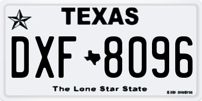 TX license plate DXF8096