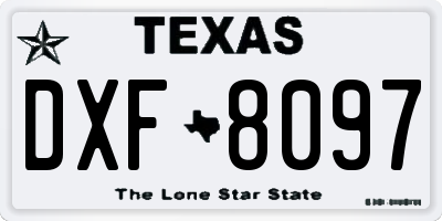 TX license plate DXF8097