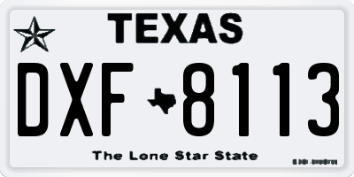 TX license plate DXF8113