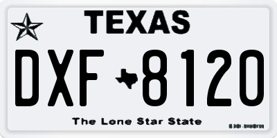 TX license plate DXF8120