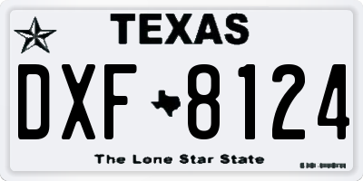 TX license plate DXF8124