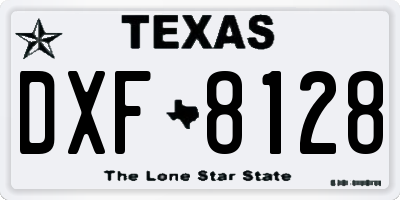 TX license plate DXF8128