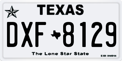 TX license plate DXF8129