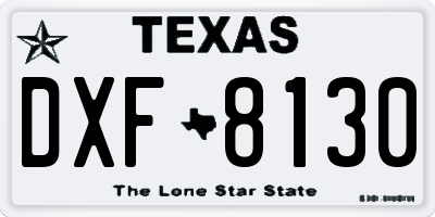 TX license plate DXF8130