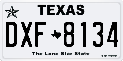 TX license plate DXF8134