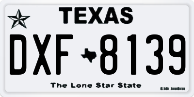TX license plate DXF8139