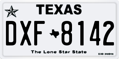 TX license plate DXF8142