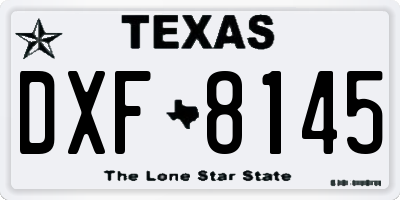 TX license plate DXF8145