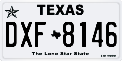 TX license plate DXF8146
