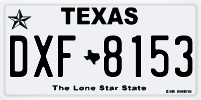 TX license plate DXF8153
