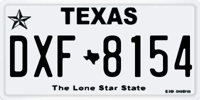 TX license plate DXF8154