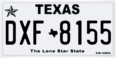 TX license plate DXF8155