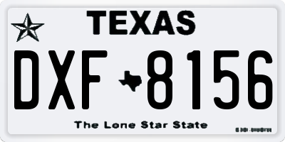 TX license plate DXF8156