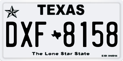 TX license plate DXF8158