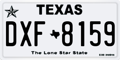 TX license plate DXF8159
