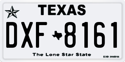 TX license plate DXF8161