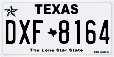 TX license plate DXF8164