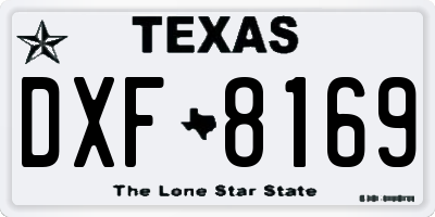 TX license plate DXF8169