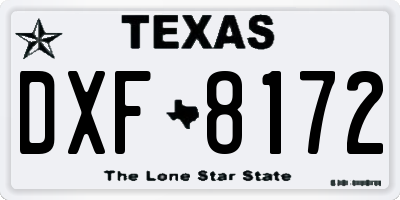 TX license plate DXF8172